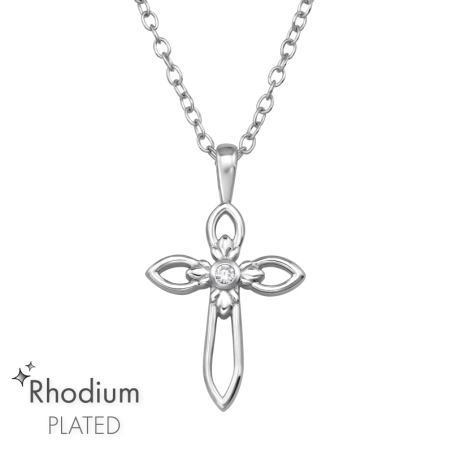 Kreuz mit Zirkonia Religions-Schmuck Schmuck | All4silver