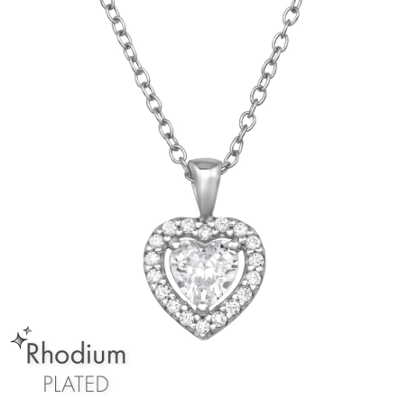 Herz mit Zirkoniasteinen Valentinstag-Schmuck Schmuck | All4silver