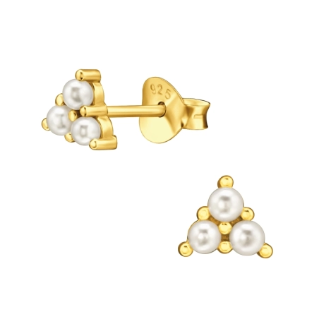 Dreieck mit Perlen Ohrstecker mit Perlen Schmuck | All4silver