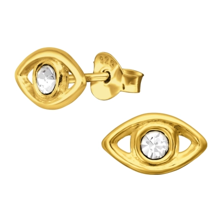 Evil Eye Ohrstecker mit Kristall Schmuck | All4silver
