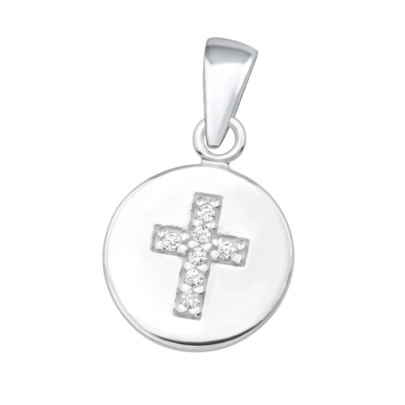 Kreuz mit Zirkonia Anhänger mit Zirkonia Steinen Schmuck | All4silver