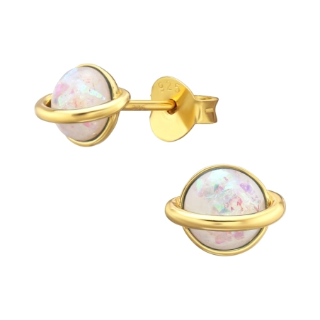 Saturn Ohrstecker mit Halbedelsteinen Schmuck | All4silver