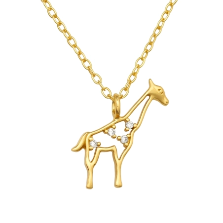 Goldene Giraffe mit Zirkonia Tier-Schmuck Schmuck | All4silver