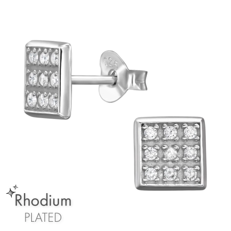 Platz mit Zirkonia Ohrstecker mit Zirkonia Steinen Schmuck | All4silver