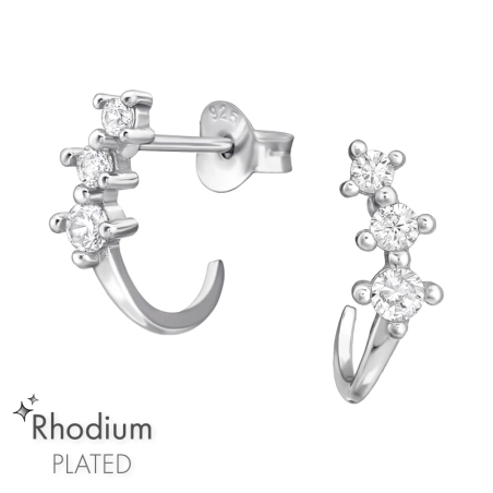 Geometrische mit Zirkonia Ohrstecker mit Zirkonia Steinen Schmuck | All4silver