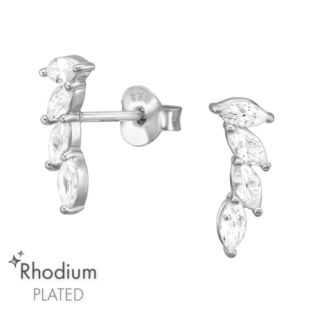 Marquise mit Zirkoniasteinen Ohrstecker mit Zirkonia Steinen Schmuck | All4silver
