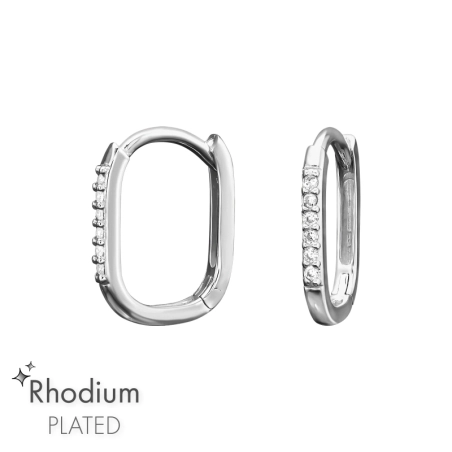 Ovale mit Zirkonia Rhodinierter Schmuck Schmuck | All4silver