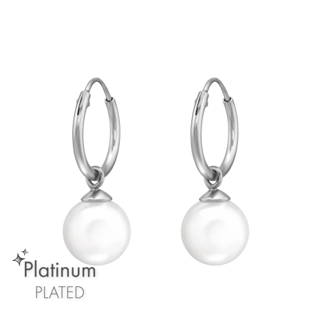 Hängende Perlen Creolen Ohrringe Schmuck | All4silver