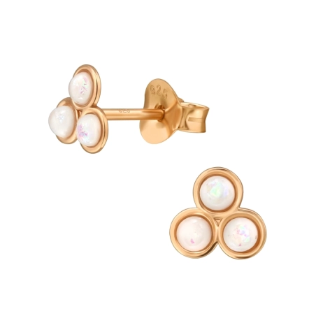 Drei Opale Ohrstecker mit Halbedelsteinen Schmuck | All4silver