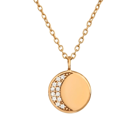 Mond mit Zirkonia Sterne, Mond & Sonne Schmuck | All4silver