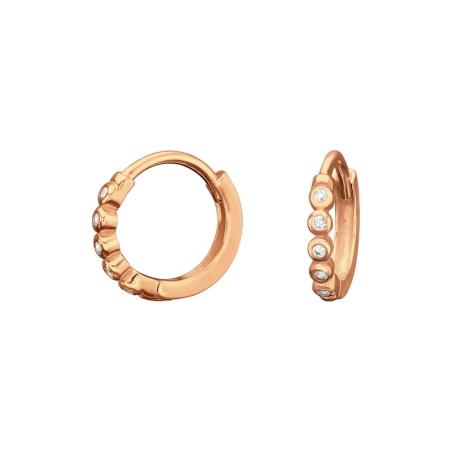 Huggie mit Zirkonia Roségoldbeschichter Schmuck Schmuck | All4silver