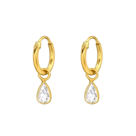 Hängende Träne mit Zirkonia Ohrringe mit Zirkonia Steinen Schmuck | All4silver