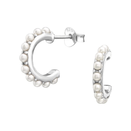 Ohrstecker rund mit Perlchen Ohrstecker mit Perlen Schmuck | All4silver