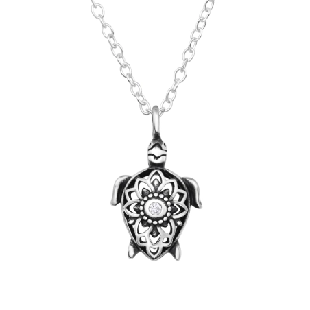 Meeresschildkröte mit Zirkoniastein Filigraner Schmuck Schmuck | All4silver