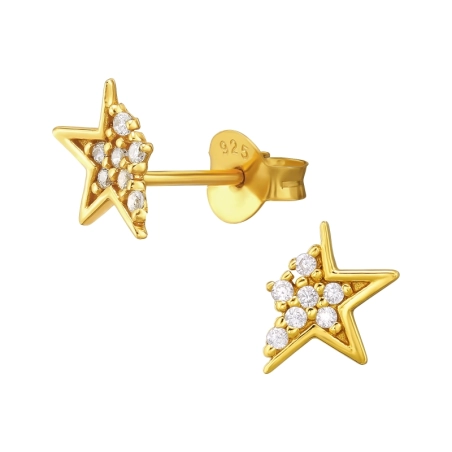 Verblassender Stern mit Zirkonia Ohrstecker mit Zirkonia Steinen Schmuck | All4silver