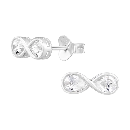 Unendlichkeit Ohrstecker mit Zirkonia Ohrstecker mit Zirkonia Steinen Schmuck | All4silver