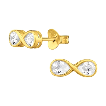 Unendlichkeit mit Zirkonia Ohrstecker mit Zirkonia Steinen Schmuck | All4silver