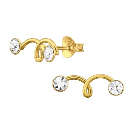 Runden Ohrstecker mit Kristall Schmuck | All4silver