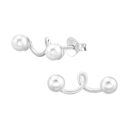 Bergsteiger mit Perle Ohrstecker mit Perlen Schmuck | All4silver