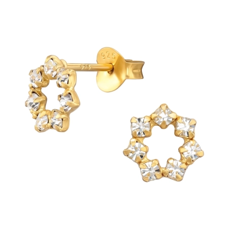 Ohrstecker Kreis Ohrstecker mit Kristall Schmuck | All4silver