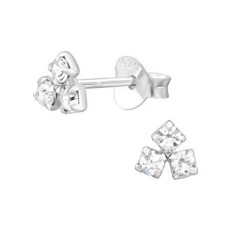 Cluster Ohrstecker mit Kristallsteinen Ohrstecker mit Kristall Schmuck | All4silver