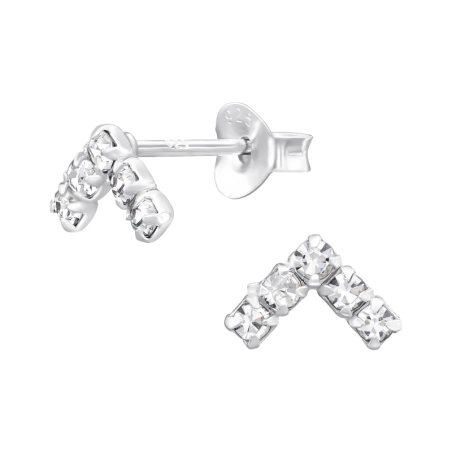 Winkel mit Kristallsteinen Ohrstecker mit Kristall Schmuck | All4silver