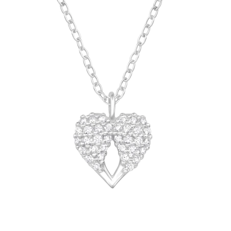 Herzförmige Flügel mit Zirkonias Valentinstag-Schmuck Schmuck | All4silver