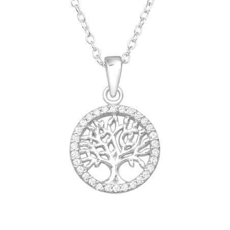 Baum Des Lebens mit Zirconia Natur Schmuck Schmuck | All4silver