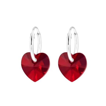 Herz ausgesetzt Ohrringe mit Kristall Schmuck | All4silver