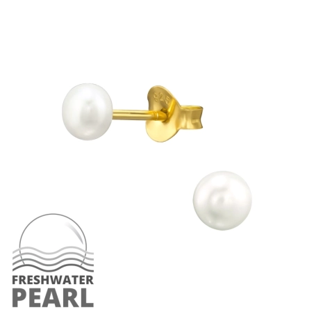 4mm Ohrstecker mit Perlen Schmuck | All4silver