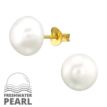10mm Ohrstecker mit Perlen Schmuck | All4silver