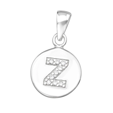 Buchstabe Z Anhänger mit Zirkonia Steinen Schmuck | All4silver