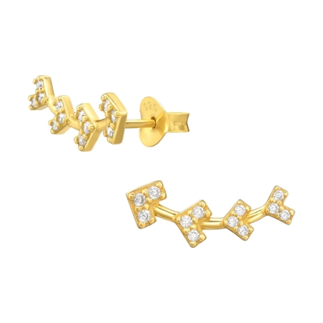 Pfeil mit Zirkonia Ohrstecker mit Zirkonia Steinen Schmuck | All4silver