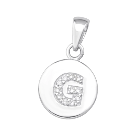 Buchstabe G Anhänger mit Zirkonia Steinen Schmuck | All4silver