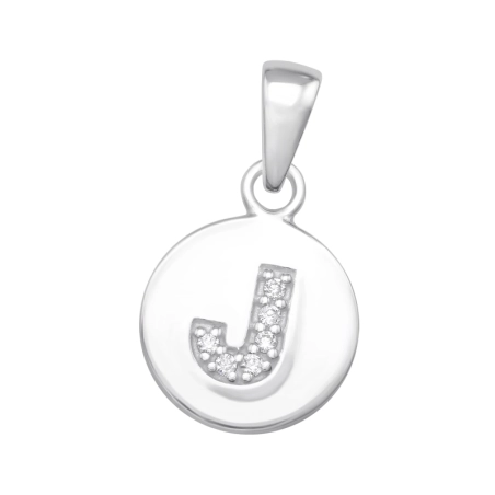 Buchstabe J Anhänger mit Zirkonia Steinen Schmuck | All4silver