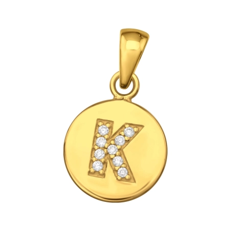 Buchstabe K Anhänger mit Zirkonia Steinen Schmuck | All4silver