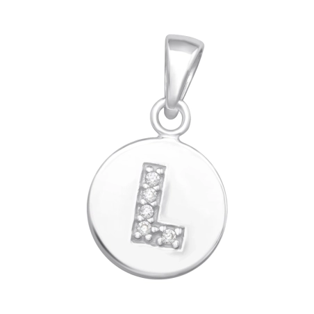 Buchstabe L Anhänger mit Zirkonia Steinen Schmuck | All4silver
