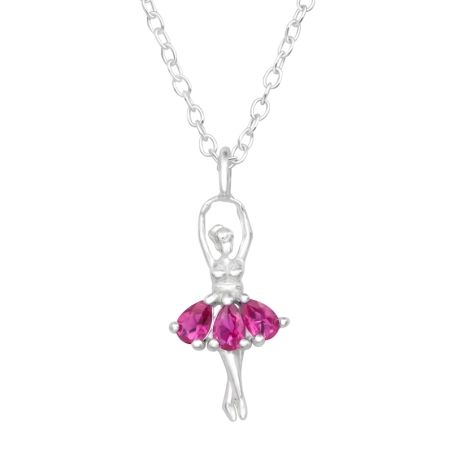 Tanzende Ballerina Halskette mit Steinen Schmuck | All4silver