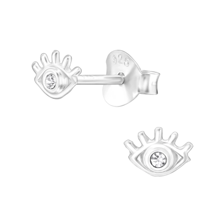 Evil Eye Ohrstecker mit Kristall Schmuck | All4silver