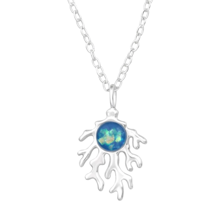 Korallenriff Halskette mit Steinen Schmuck | All4silver