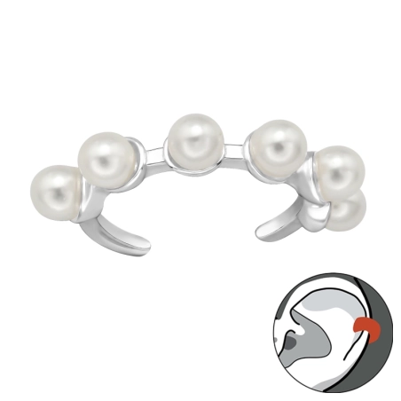 6 Glasperlen Ohrklemme und Ohrkletterer Schmuck | All4silver
