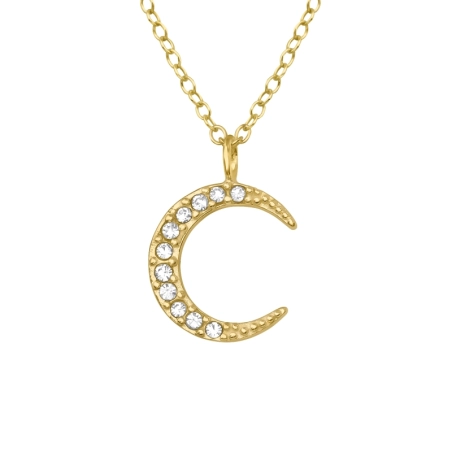 Vergoldeter Halbmond Sterne, Mond & Sonne Schmuck | All4silver