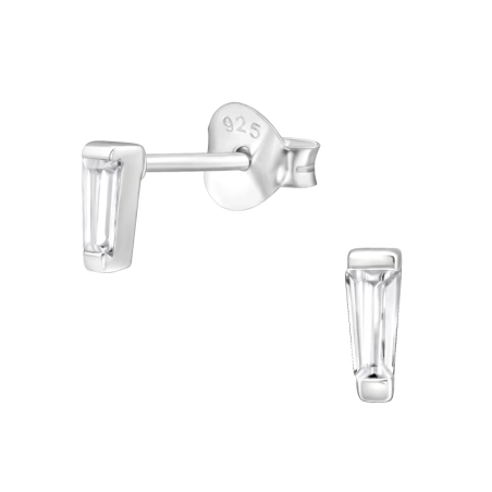 Konisches Baguette Ohrstecker mit Zirkonia Steinen Schmuck | All4silver