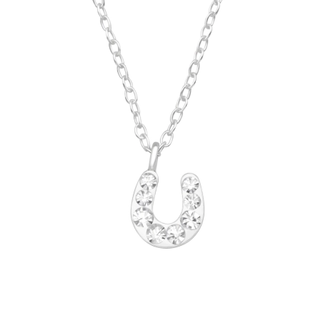 Hufeisenkette mit Kristallen Halsketten für Kinder Schmuck | All4silver
