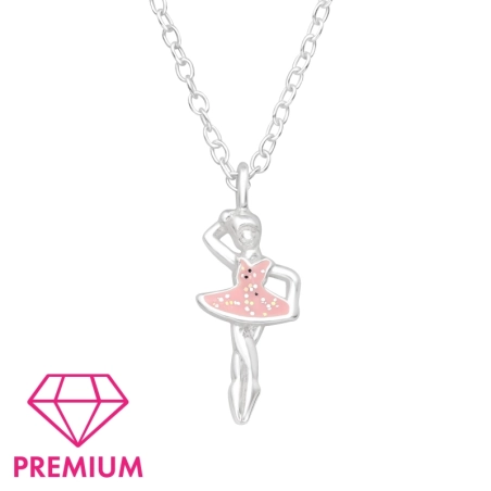 Ballerina mit Glitzer - Premium* Halsketten für Kinder Schmuck | All4silver