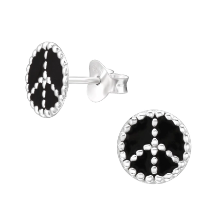 Frieden - Ohrstecker für Kinder Ohrstecker mit Emaillefarben Schmuck | All4silver