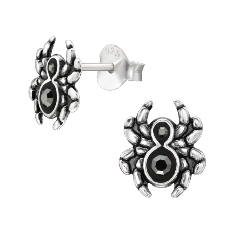 Spinne - 925er Silber Ohrstecker mit Kristall