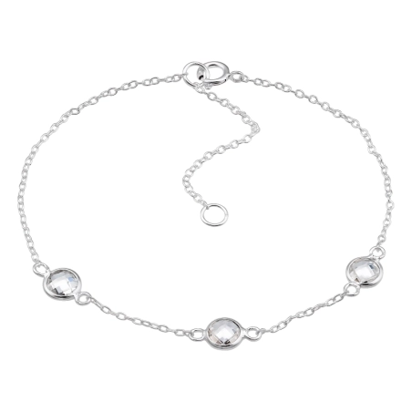 5 mm runder Zirkon Armbänder mit Silberkette Schmuck | All4silver