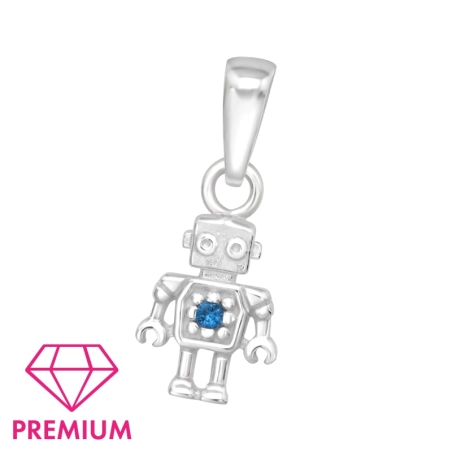 Roboter – Premium* Anhänger für Kinder Schmuck | All4silver