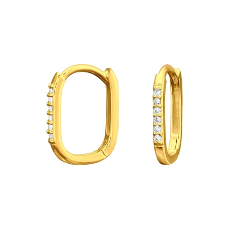 Vergoldete Huggies mit Zirkonen 24 Karat goldbeschichteter Schmuck Schmuck | All4silver